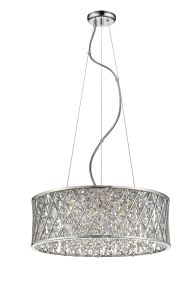 Destello 46.5cm Pendant Round 5 Light G9 Polished Chrome/Crystal