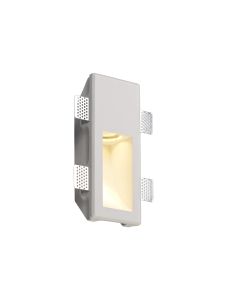 Diana Small Recessed Wall Lamp, 1 x GU10, White Paintable Gypsum, Cut Out: L:253mmxW:103mm
