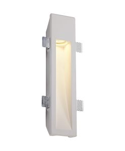 Diana Large Recessed Wall Lamp, 1 x GU10, White Paintable Gypsum, Cut Out: L:453mmxW:103mm