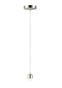 Dreifa 10cm 1.5m Suspension Kit 1 Light Satin Nickel/Clear Cable, E27 Max 20W, c/w Ceiling Bracket (Maximum Load 1.5kg)