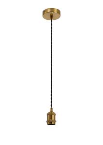 Dreifa 10cm 1.5m Suspension Kit 1 Light Gilt Bronze/Black Twisted Cable, E27 Max 20W, c/w Ceiling Bracket (Maximum Load 1.5kg)