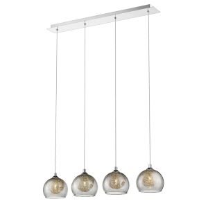 Zeno 4 Light G9 Adjustable Pendant Smoked Glass