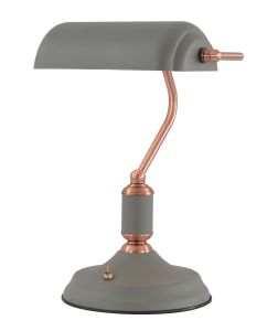 Edessa Table Lamp 1 Light With Toggle Switch, Sand Grey/Copper