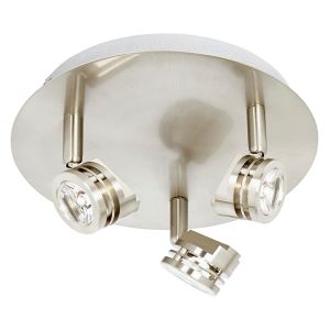 Endon EL-10116 Three Head 1W LED Stainless Steel Spotlight 27 Light In Metal