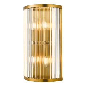 Eleanor 4 Light E14 Wall Light Natural Brass with Glass