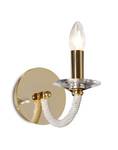 Elena Wall Lamp Switched 1 Light E14 Gold/Crystal