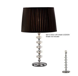 Elenor Crystal Table Lamp WITHOUT SHADE 1 Light E27 Silver Finish