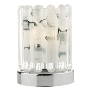 Elf 1 Light G9 Polished Chrome 3 Stage Touch Table Lamp With White Ribbed Marble Glass Shade
