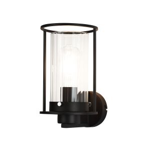 Ellen Wall Light, 1 Light E27, Black/Clear Glass