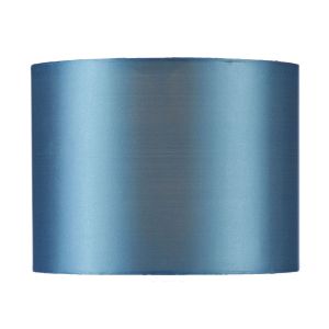 Elsa E14 Blue Faux Silk 25cm Drum Shade (Shade Only)