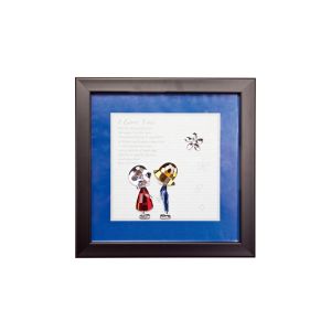 (DH) Emotion Boy And Girl, Black Frame, Amber, Blue, Clear, Red Crystal