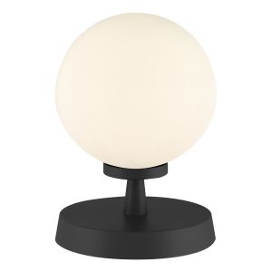 Esben 1 Light G9 Touch Table Lamp Matt Black C/W Opal Glass Shade