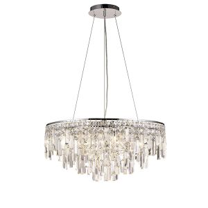 Esencia Pendant Round 8 Light G9 Polished Chrome/Crystal