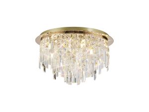 Esencia Ceiling Round 6 Light G9 French Gold/Crystal