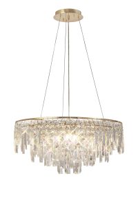 Esencia Pendant Round 8 Light G9 French Gold/Crystal