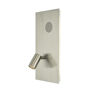 Eta Single Wall Light Satin Nickel LED & Speaker Finish