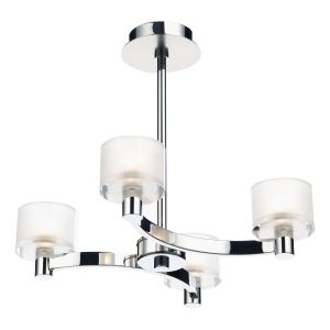 Eton 4 Light Semi Flush Polished Chrome/Clear Glass Finish