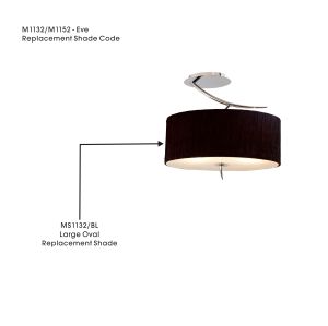 Eve Large Oval Black Wrinkle Fabric Shade Semi Flush, Suitable For M1132/1152, 260mmx450mmx170mm