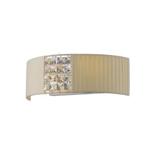 Evelyn Wall Lamp With Cream Shade 2 Light E14 Polished Chrome/Crystal