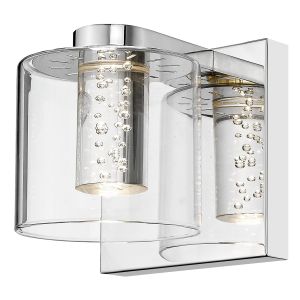 Zeus 1 Light Integrated LED Double Insulated Polished Chrome Wall Light