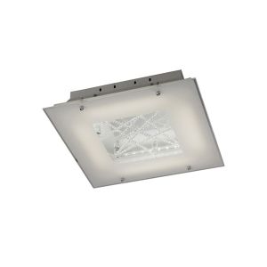 Felix Square Flush Ceiling 16W LED 3600K Polished Chrome/Crystal, 3yrs Warranty