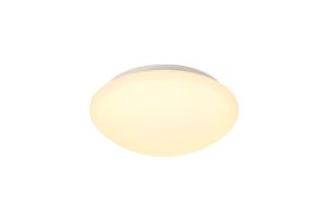 Figaro 30cm Ceiling, 1 x 18W LED, 3000K, 872lm, IP44, White/Frosted Glass, 3yrs Warranty