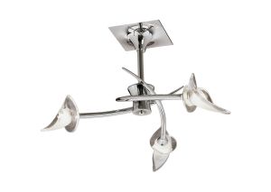 Flavia 54cm Semi Flush Round 3 Light G9, Polished Chrome