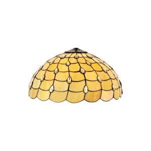 Florence Tiffany 50cm Non-electric Shade Suitable For Pendant/Ceiling/Table Lamp, Beige/Clear Crystal