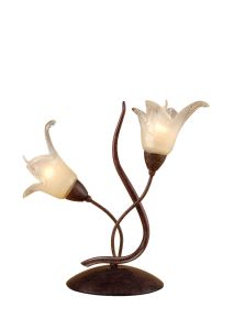 (0024 006) Florida Table Lamp 2 Light E14, Brown/Black Oxide
