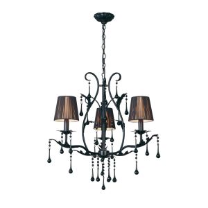 Flur Pendant Round 3 Light E14 Black