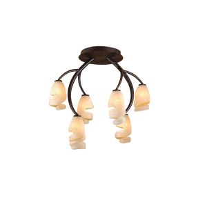 Forest Ceililng 6 Light G9, Brown/Black Oxide