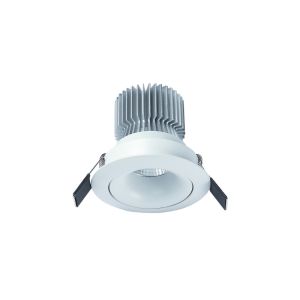 Formentera Recessed Swivel Downlight 10.75cm Round 12W COB LED 3000K, 920lm, Matt White, Driver Included, 3yrs Warranty