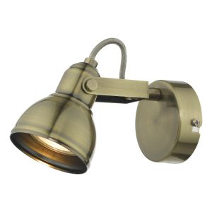 Fothergill 1 Light GU10 Antique Brass Adjustable Spot Wall Light