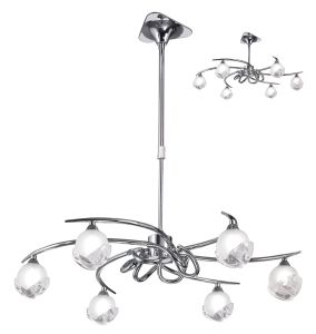 Fragma 69cm Telescopic Convertible To Semi Flush 6 Light G9, Polished Chrome