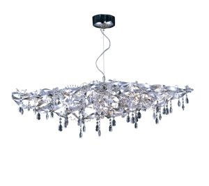 Fusion Pendant Linear 10 Light G4 Polished Chrome/Crystal, NOT LED/CFL Compatible