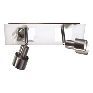 DAR FUT7746 Futura Double Spotlight LED Polished Chrome/Satin Chrome Finish Switched