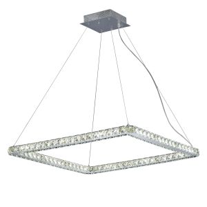 Galaxy Pendant Square Large 36W LED 4000K Polished Chrome/Crystal