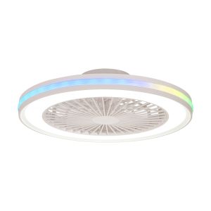Gamer 53cm 60W LED Dimmable White/RGB Ceiling Light With Built-In 26W DC Reversible Fan, c/w Remote Control, 4200lm, White