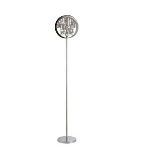 Geo Floor Lamp With Black Shade 9 Light G4 Polished Chrome/Crystal, NOT LED/CFL Compatible