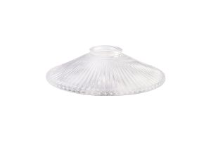 Gilda Flat 21.5cm Corrugated Patterned Clear Glass Lampshade