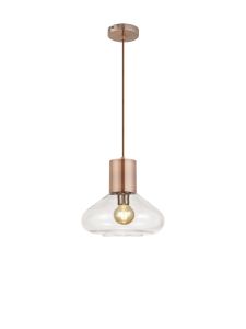 Hark Wide Pendant, 1 x E27, Antique Copper/Clear Glass