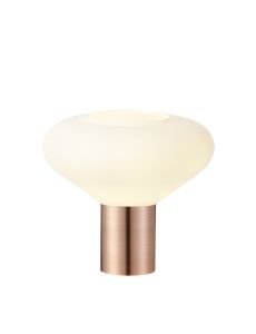 Hark Wide Table Lamp, 1 x E27, Antique Copper/Opal Glass