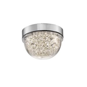 Harper Small Flush Ceiling 6W 500lm LED 4000K Polished Chrome/Crystal, 3yrs Warranty