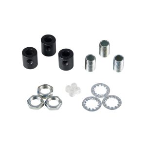 Hayes Metal Cable Grip Kit (3pcs) Matt Black, c/w 10mm Thread, Washer & Nut, Plastic Grub Screws