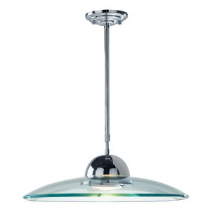 Hemisphere 1 Light R7s Polished Chrome Adjustable Pendant With Clear Curved Glass Shade