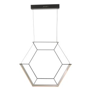 Hexagon Single Pendant Black LED Finish