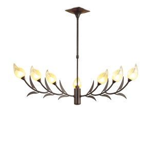 Holland Telescopic Pendant 9 Light G9, Brown/Black Oxide