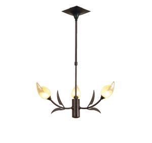 Holland 56cm Telescopic Pendant 3 Light G9, Brown/Black Oxide