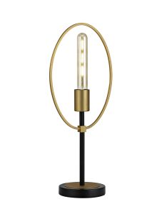 Hoop Table Lamp, 1 Light E27, Sand Gold/Matt Black