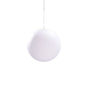 Huevo 40cm Ball Pendant 1 Light E27 Medium Outdoor IP44, Opal White